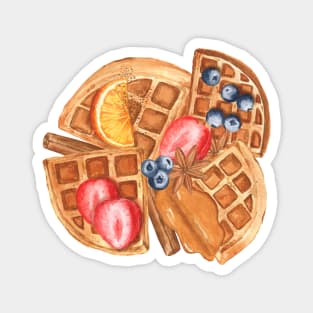 Belgian waffles and berries composition Magnet