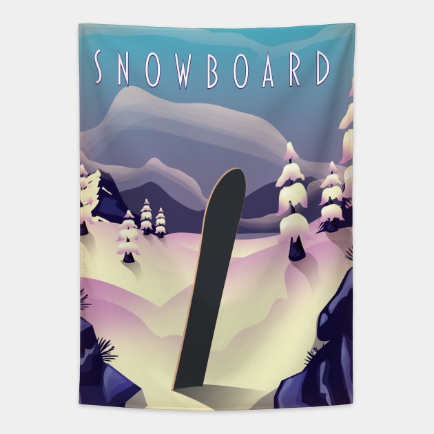 Snowboard Tapestry by nickemporium1