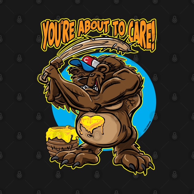 Bear with spiked baseball bat by eShirtLabs