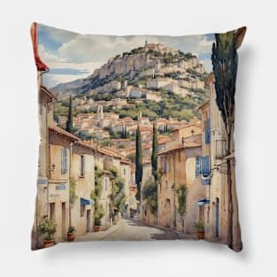 Aubagne France Vintage Travel Poster Tourism Pillow