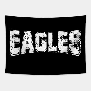 Eagles mascot, eagles white distressed Tapestry