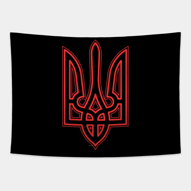 Ukrainian red trident Tapestry by FrogandFog
