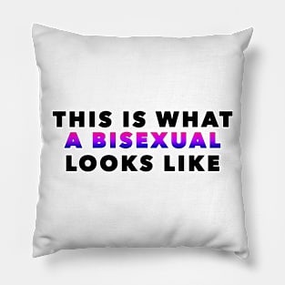 This is What a Bisexual Looks Like in Black and Purple Pride Color Text Pillow