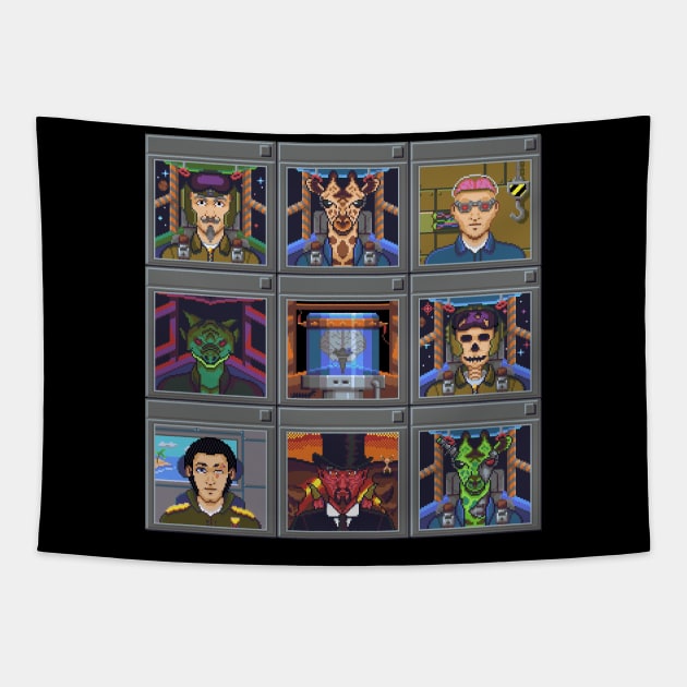 SHMUP Portraits Tapestry by ThrallOfTime