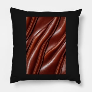 Brown Imitation leather, natural and ecological leather print #5 Pillow