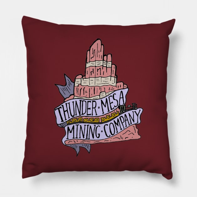 Thunder Mesa Mining Company Pillow by JennyGreneIllustration