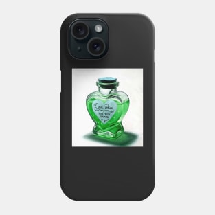 Alchemy Love elixir potion - green potion heart bottle Phone Case