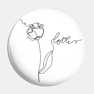 Continuous line flower Pin