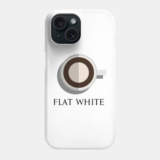 Hot flat white coffee cup top view in flat design style Phone Case