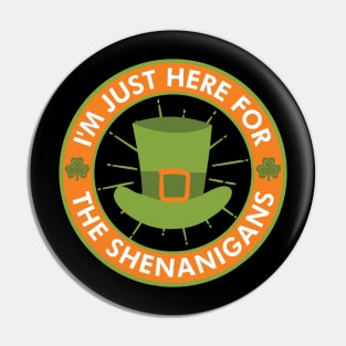 St Patricks Day Shenanigans Hat Shamrock Pin