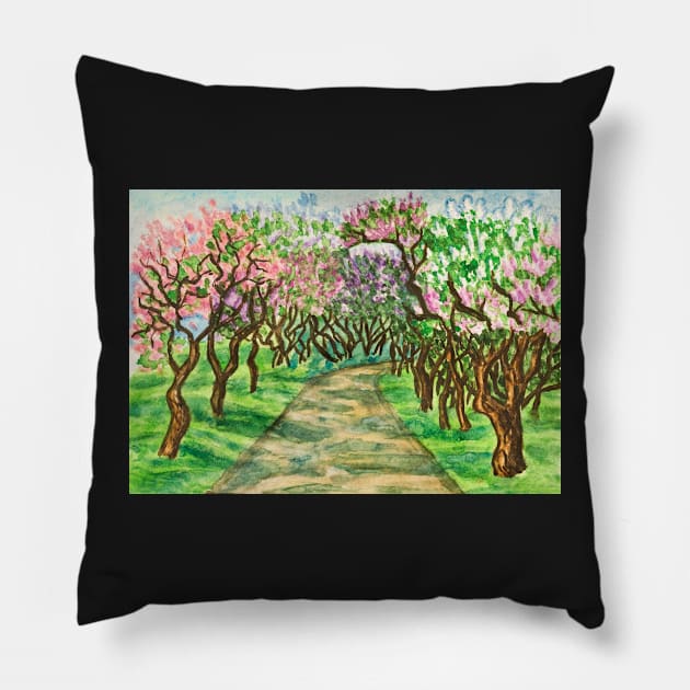 Lilac garden Pillow by IrinaAfonskaya