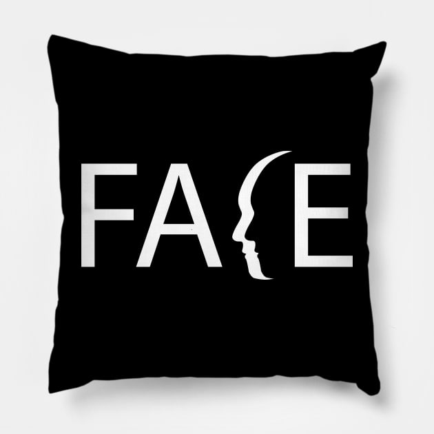 Face artistic typography design Pillow by DinaShalash