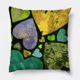 Hearty heart (golden yellow on black) Pillow