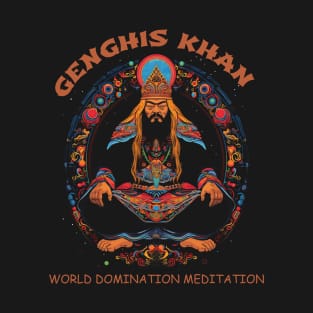 Funny History Genghis Khan Zen Meditation T-Shirt