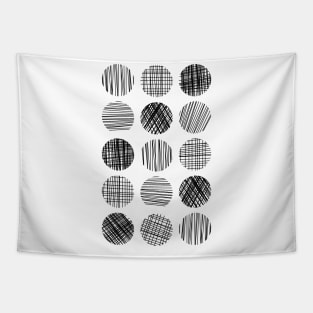 Abstract Lined Circles Tapestry