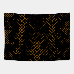 Golden Diamond and line art deco pattern formed texture Tapestry