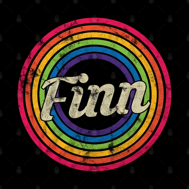 Finn - Retro Rainbow Faded-Style by MaydenArt