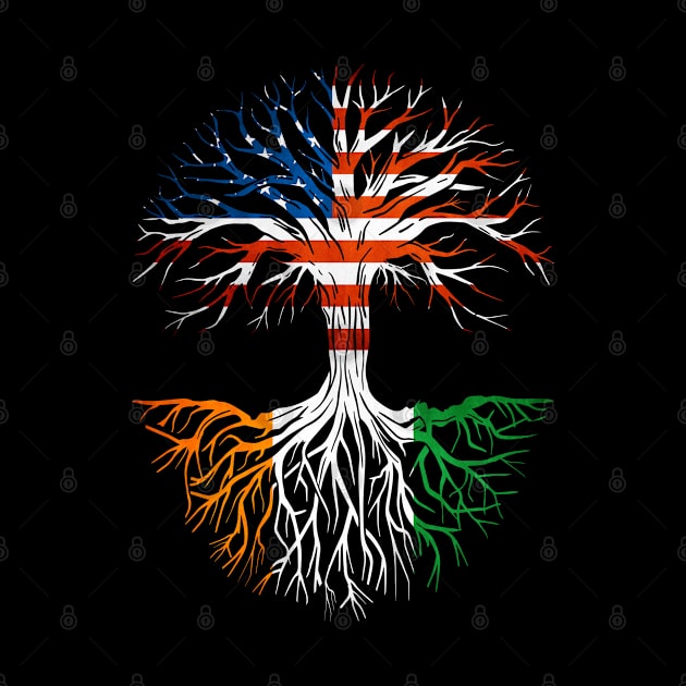 American Grown Ivoirian Roots Tree Côte d'Ivoire Flag Usa Flag by Henry jonh