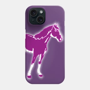 Colorful Animals - magenta horse Phone Case