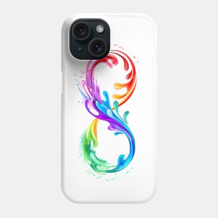 Infinity Symbol with Rainbow Paint Phone Case