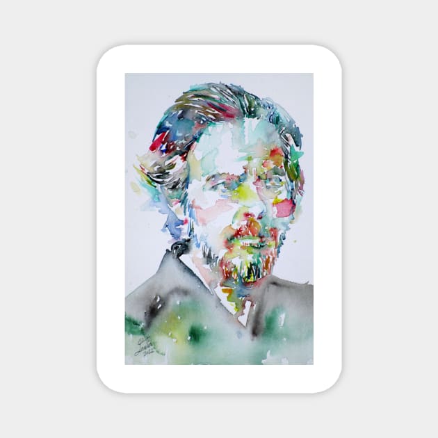 ALAN WATTS - watercolor portrait Magnet by lautir