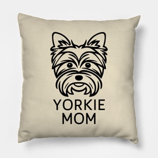 Yorkie Mom Line Art Pillow