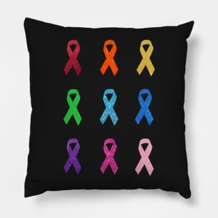 Faux Glitter Awareness Ribbon Pack Pillow