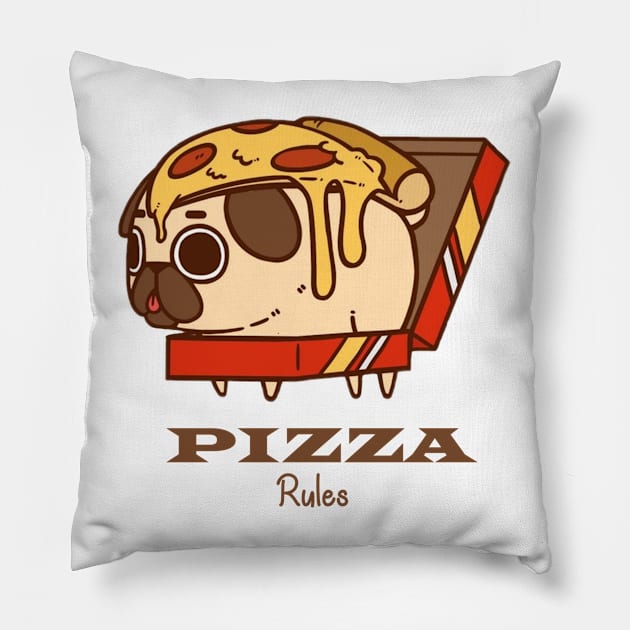 pizza rules Pillow by atasistudio