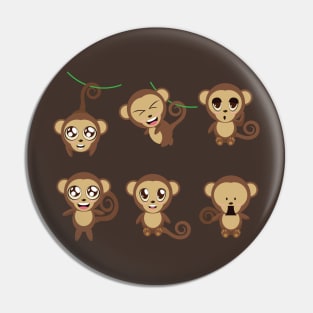 Happy monkeys Pin