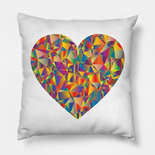 Multicoloured heart design Pillow by Montanescu