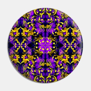 Yellow and Purple Abstract Pattern Pin