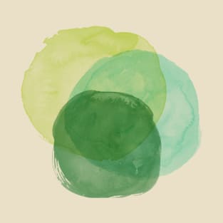 Abstract Watercolor Circles in Green T-Shirt