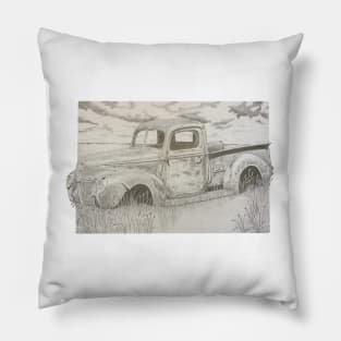 Rusty 1940 Ford truck Pillow