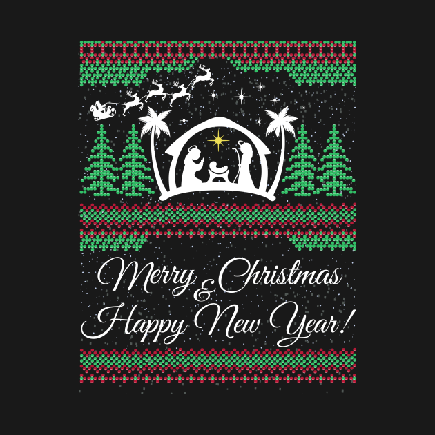 Disover Merry Christmas and Happy New Year - Merry Christmas And Happy New Year - T-Shirt