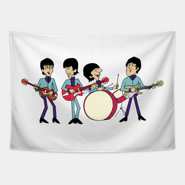 The  Cartoon Band Tapestry by TheMusicFav