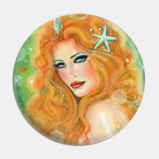 Fire and Ice mermaid by Renee Lavoie Pin