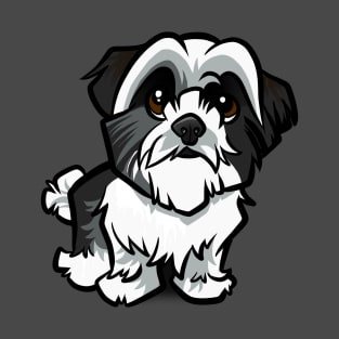 Shih Tzu - Black and White T-Shirt