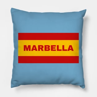 Marbella City in Spanish Flag Colors Pillow