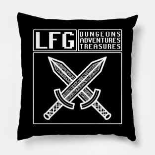 LFG Looking For Group Fighter Class Dual Swords Dungeon Tabletop RPG TTRPG Pillow