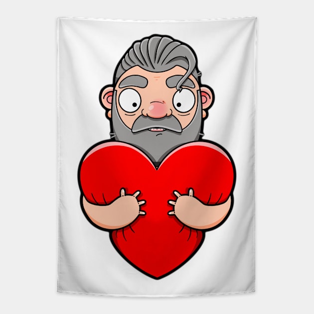 Hot Silver Daddy Hug Tapestry by LoveBurty
