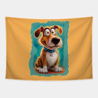 Cute Cartoon Style Puppy Tapestry