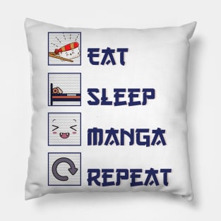 Eat Sleep Manga Repeat Pillow