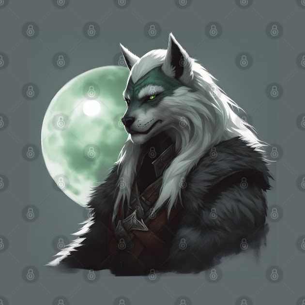 werewolf fantasy art green by Chantel Fourie