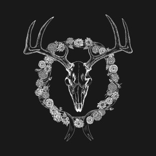 Witch Totem - Deer Skull In Flowers T-Shirt