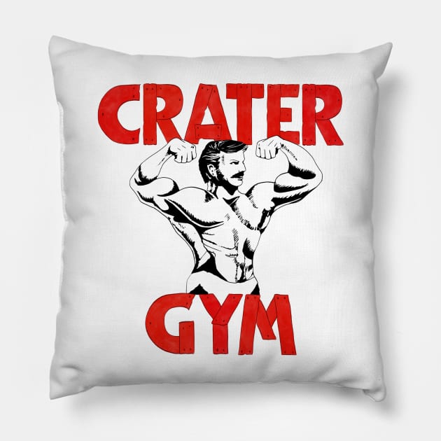 Love lies bleeding inspired vintage crater gym red Pillow by Hanneliza