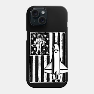 Astronaut vintage American flag Spacecraft Phone Case