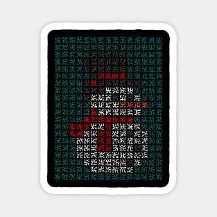 Pixelated Snowman Magnet