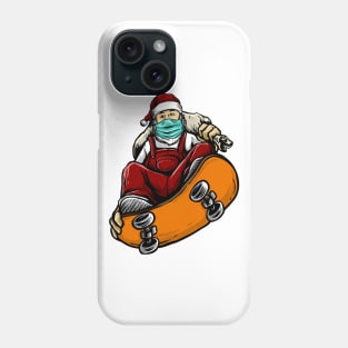 christmas skateboarding santa Phone Case