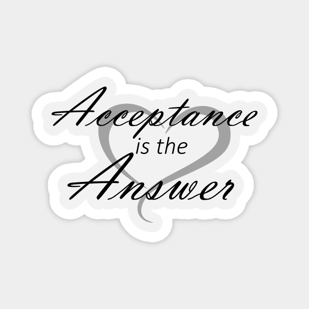 Acceptance is the Answer with Heart Magnet by Zen Goat 