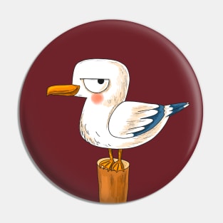 Hand Drawn Cartoon Seagull Pin